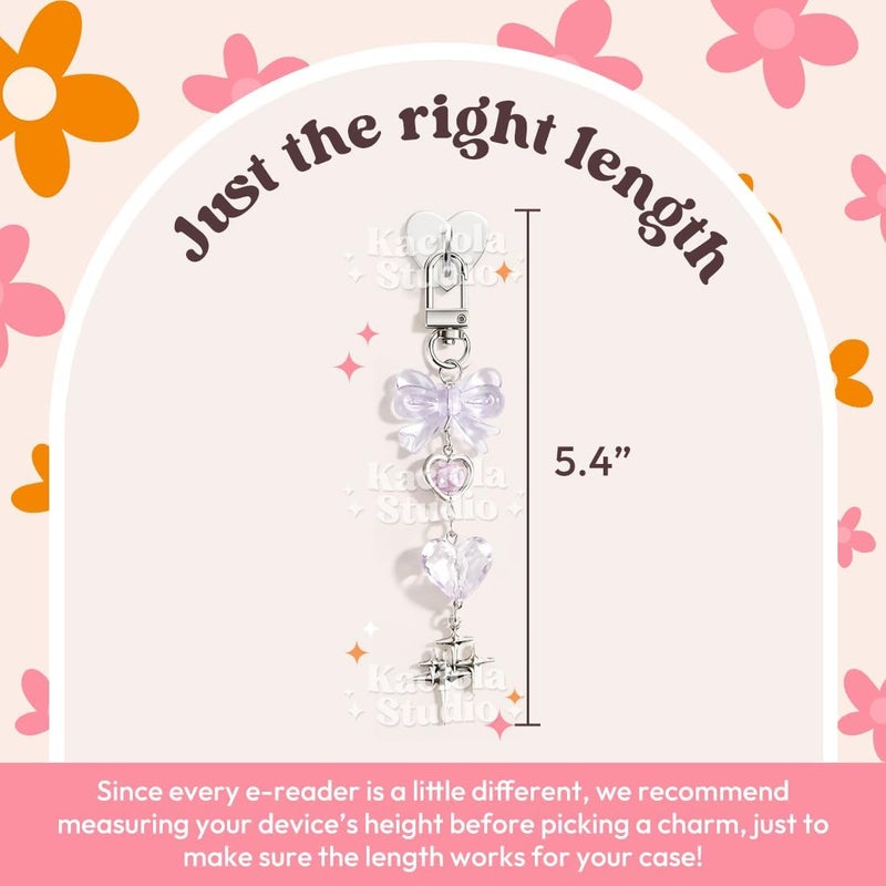 Kaciola Charms for E-reader, Cute Phone Charm Chains Bracelets Accessories for Readers Booklovers Women Men, Charms Compatible for E-Reader/Phone/Paper White (C01-C05) - Image 5
